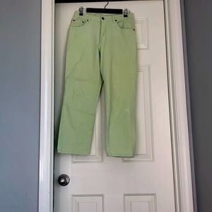 Green jean pants